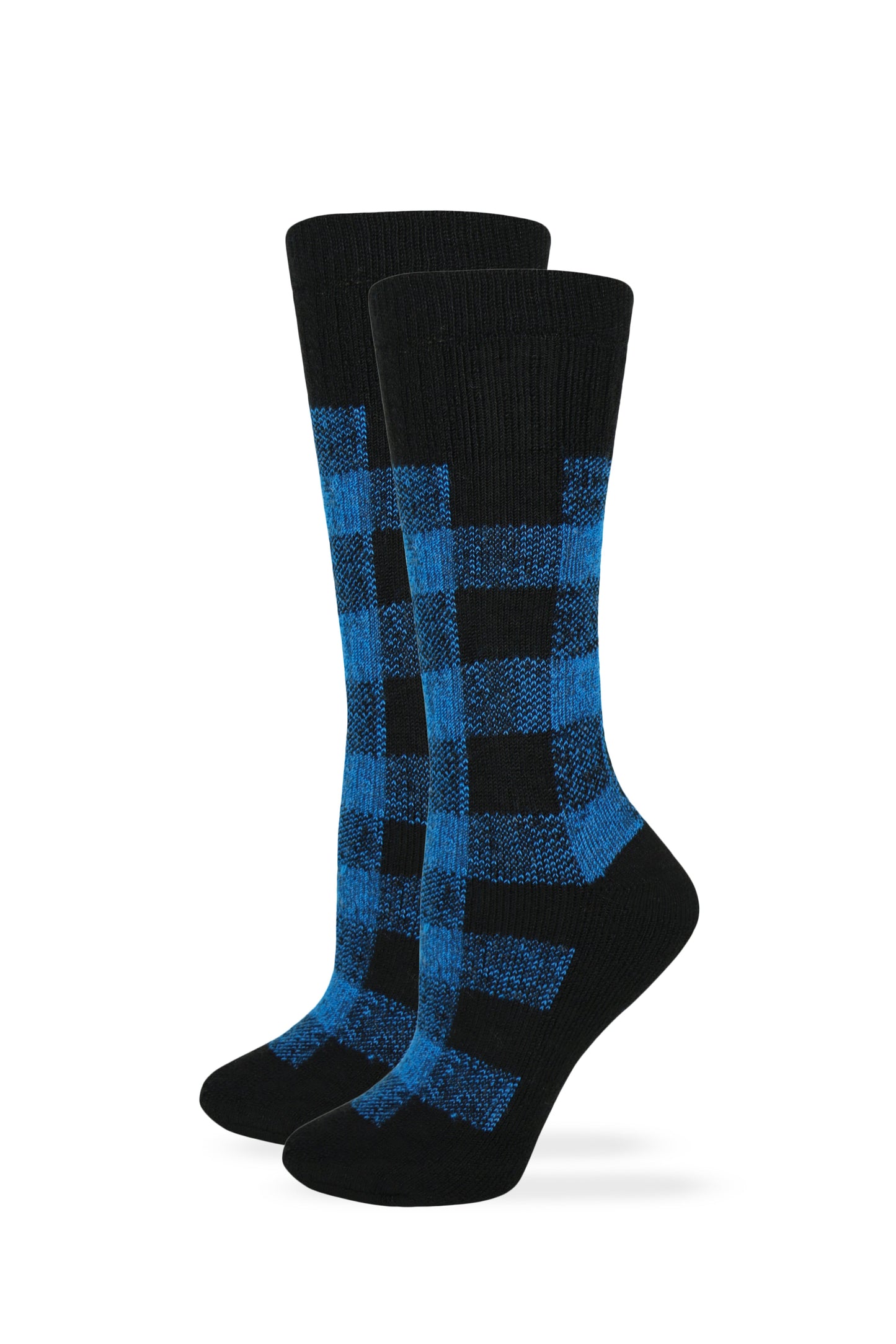 Wise Blend Ladies Merino Wool Blend Plaid Pattern Cushion Socks 1 Pair