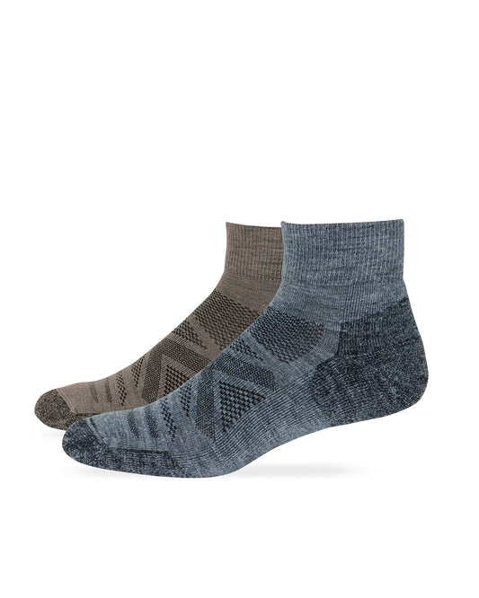 Wise Blend Men's Merino Wool Blend Hiker Quarter Socks 1 Pair Pack