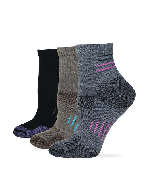 Wise Blend Ladies Merino Wool Blend Hiker Quarter Sock 1 Pair Pack