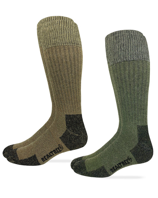 Realtree Mens Merino Blend Non Binding Comfort Top Tall Boot Socks 2 Pair Pack