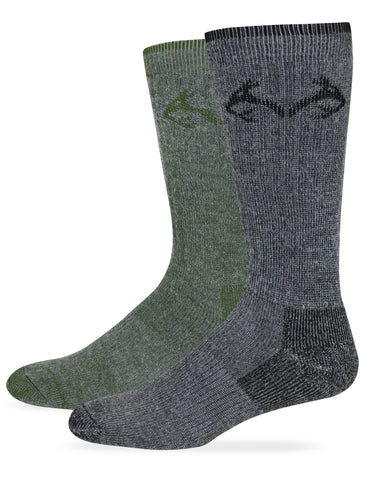 Realtree Men's Merino Wool Blend Boot Socks 2 Pair