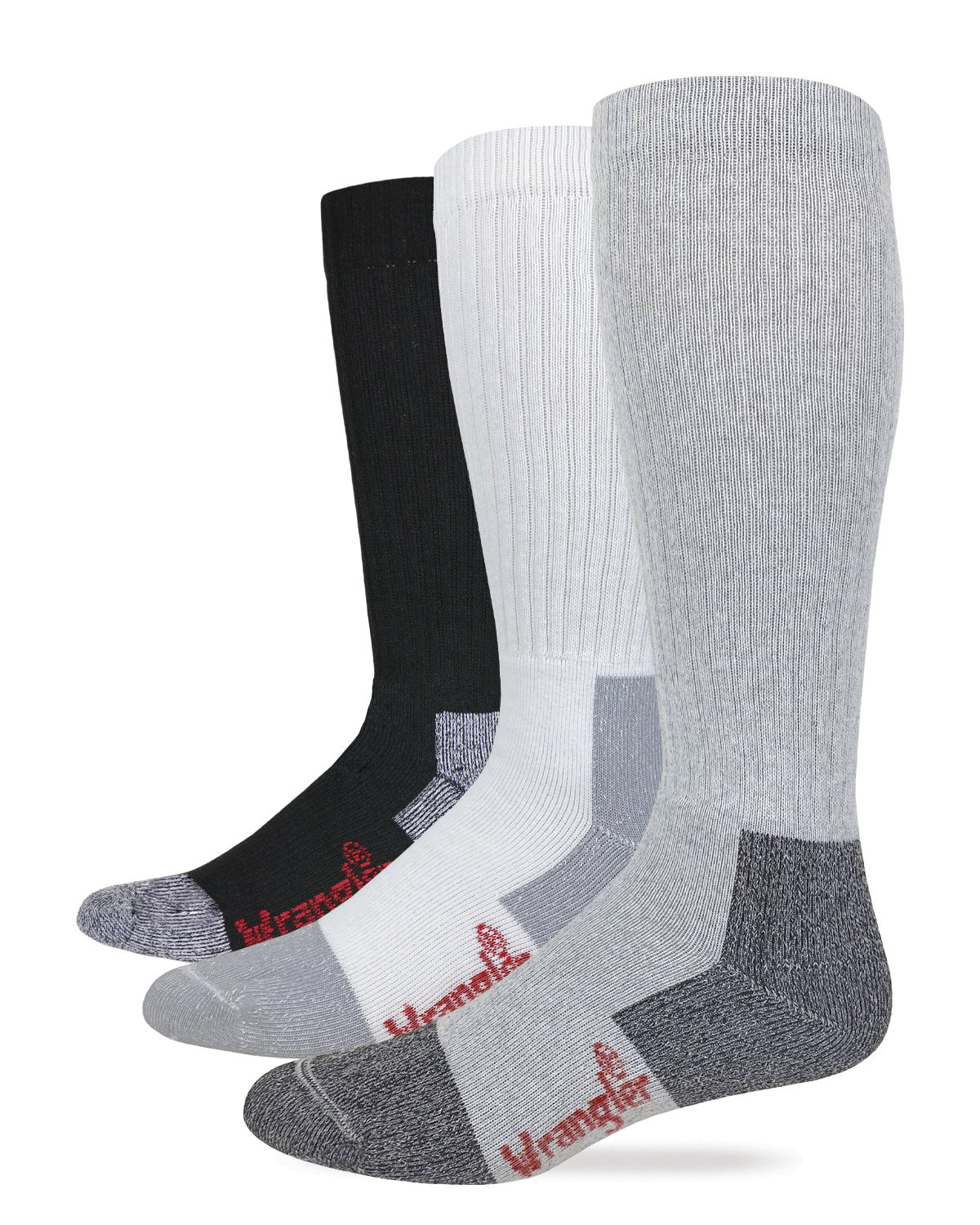 Wrangler Riggs Men's Cotton Over the Calf Work Boots Socks 2 Pair