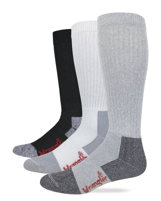 Wrangler Riggs Men's Cotton Over the Calf Work Boots Socks 2 Pair