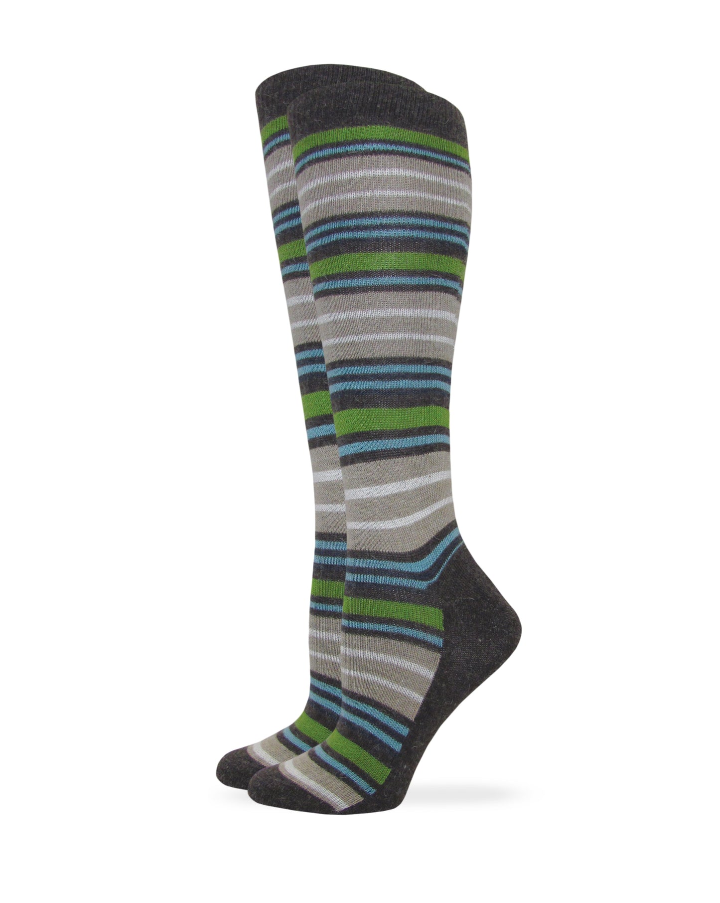 Wise Blend Ladies Angora Stripe Knee High Socks 1 Pair Pack