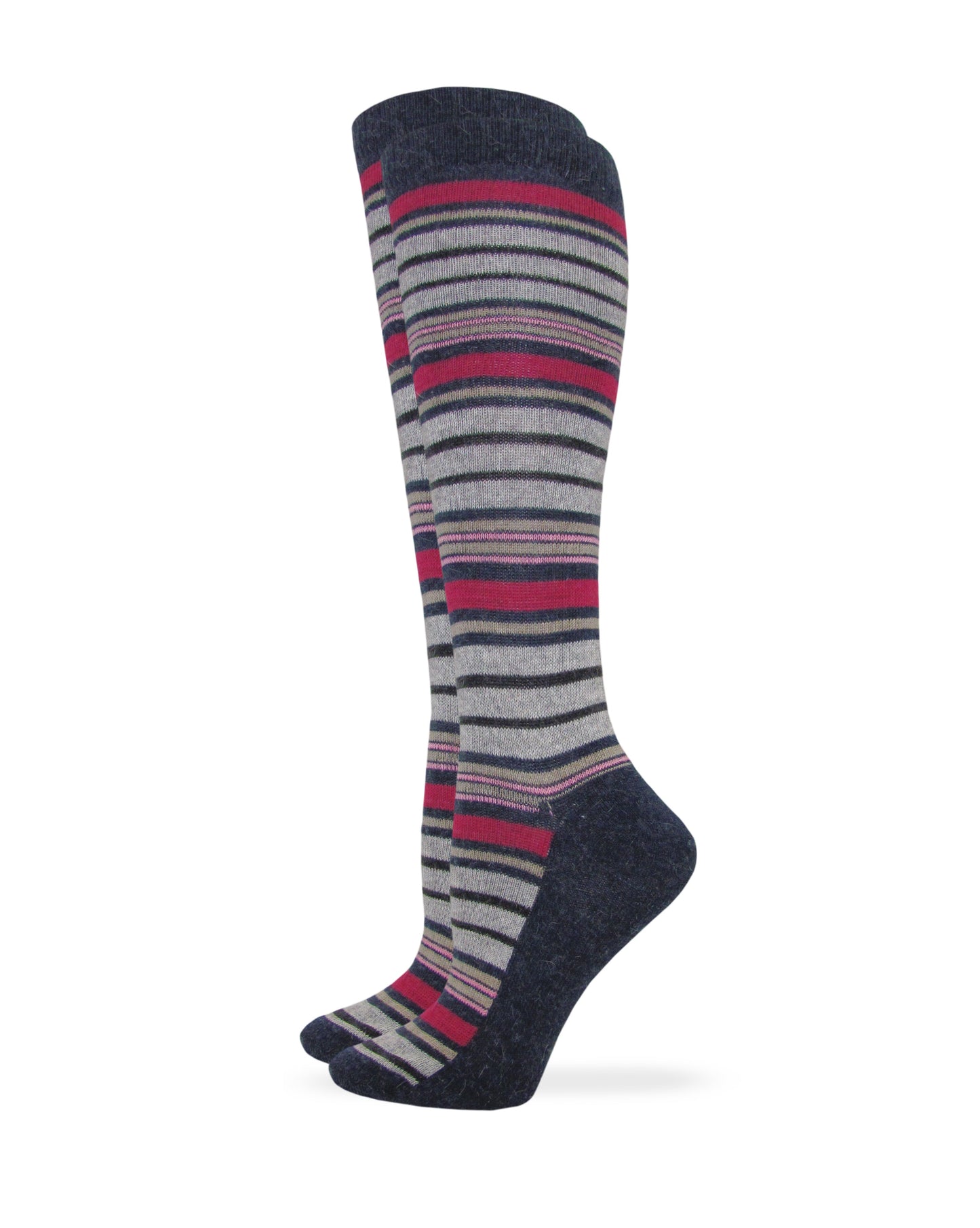 Wise Blend Ladies Angora Stripe Knee High Socks 1 Pair Pack