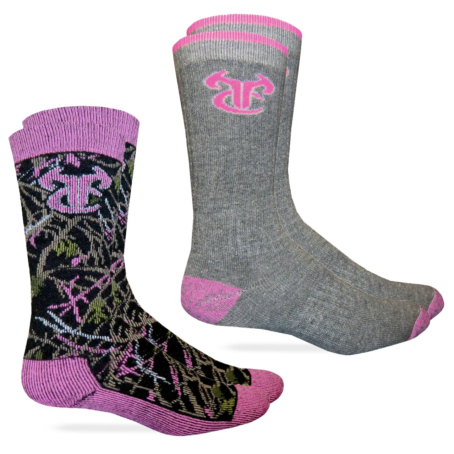 TrueTimber Ladies Camo Merino Wool Blend ElimiShield Boot Socks 2 Pair Pack