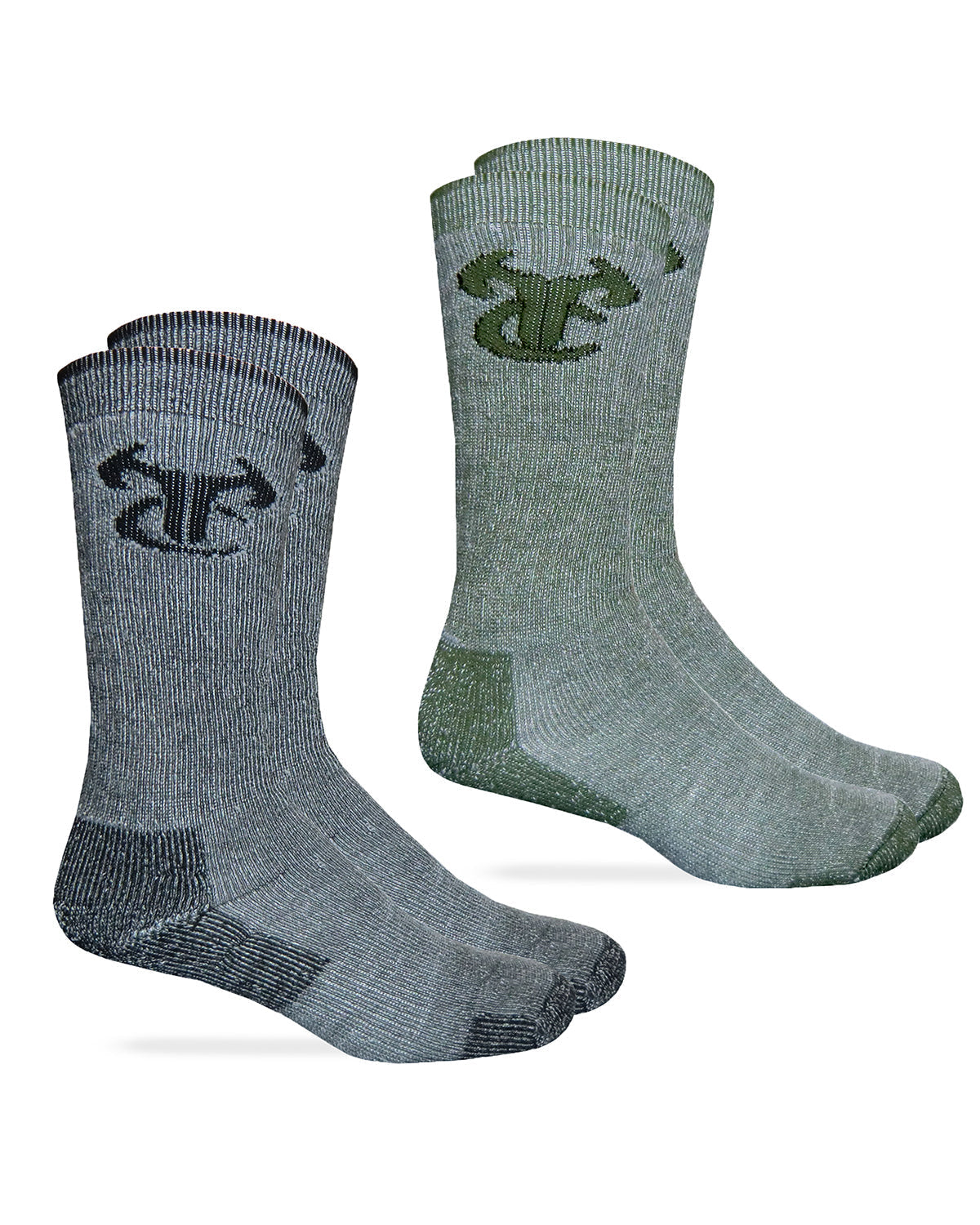 TrueTimber Mens Merino Wool Blend ElimiShield Boot Socks 2 Pair Pack