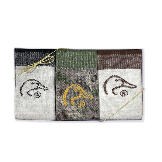 Ducks Unlimited Men's Merino Wool Blend Camo Mid Calf Boot Socks Gift Box 3 Pair
