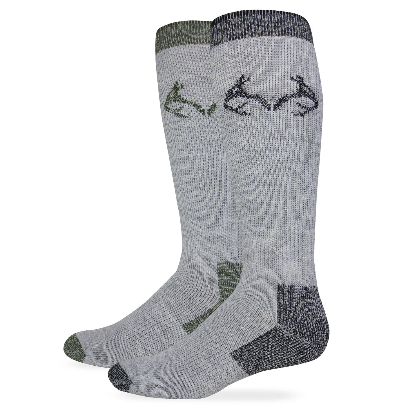 Realtree Men's Merino Wool Blend Moisture Wicking Boot Socks 2 Pair Pack