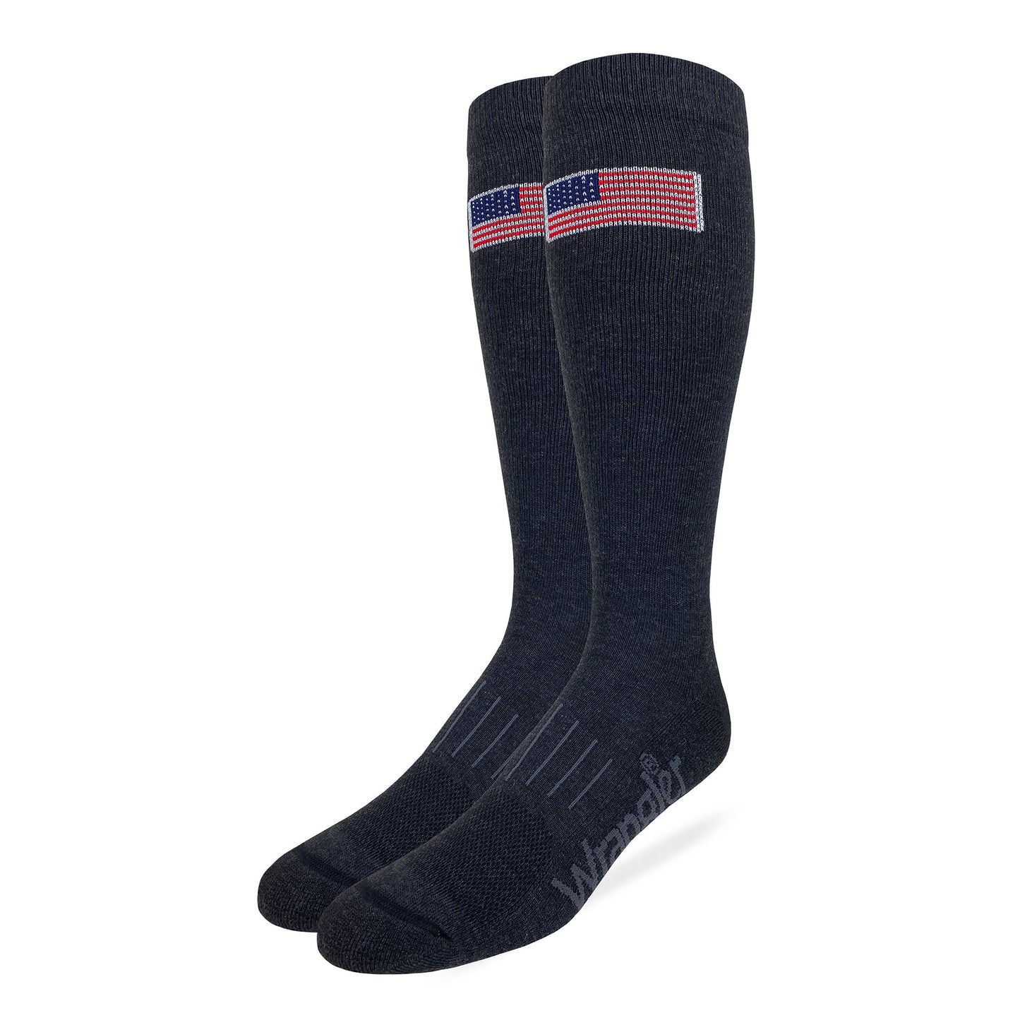 Wrangler Mens American Flag Everyday Western Tall Boot Socks 2 Pair