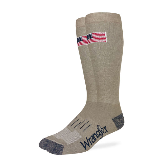Wrangler Mens American Flag Everyday Western Tall Boot Socks 2 Pair