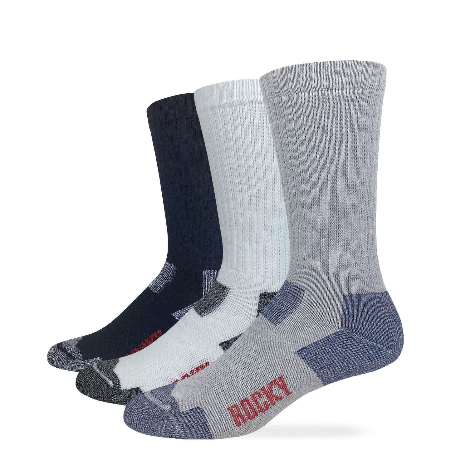 Rocky Mens Ultra Dri Full Cushion Mid Calf Boot Socks 2 Pair Pack