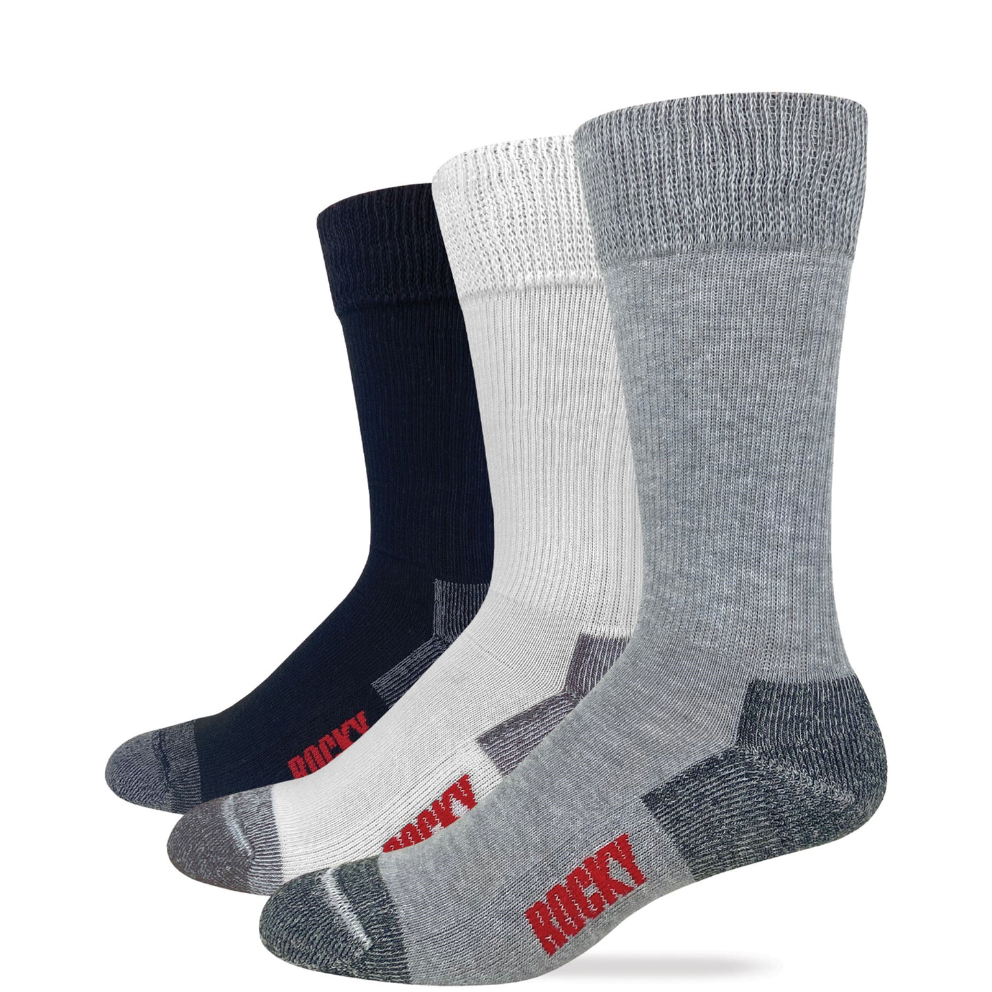 Rocky Mens Ultra Dri Non Binding Stretch Top Crew Work Boot Socks 2 Pair Pack