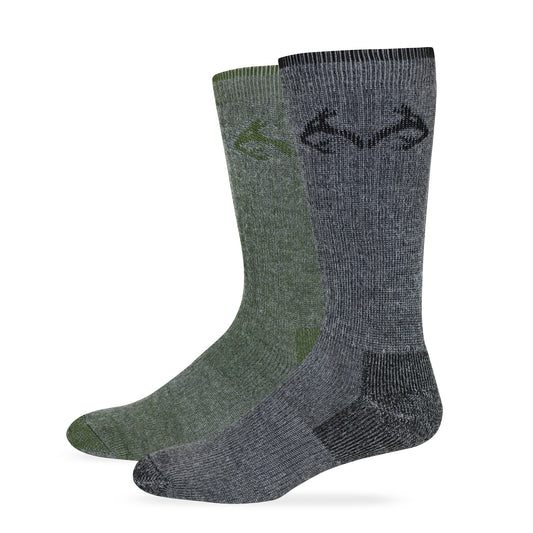 Realtree Men's Merino Wool Blend Boot Socks 2 Pair