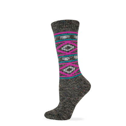 Wise Blend Ladies Aztec Pattern Comfy Crew Socks
