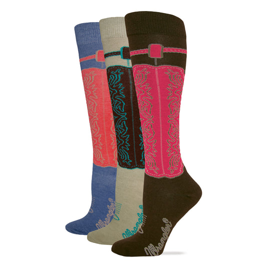 Wrangler Ladies Cowgirl Boot Knee High Socks 1 Pair