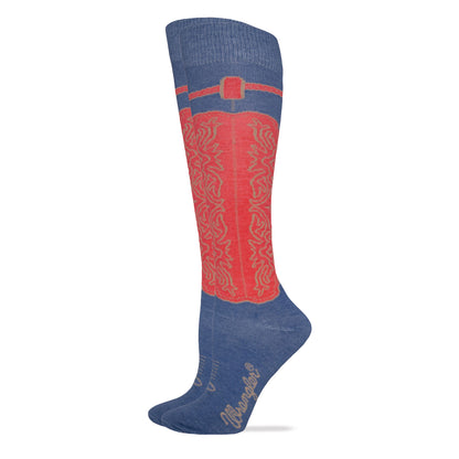 Wrangler Ladies Cowgirl Boot Knee High Socks