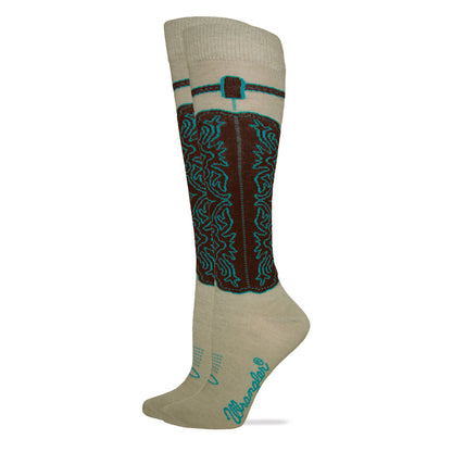 Wrangler Ladies Cowgirl Boot Knee High Socks