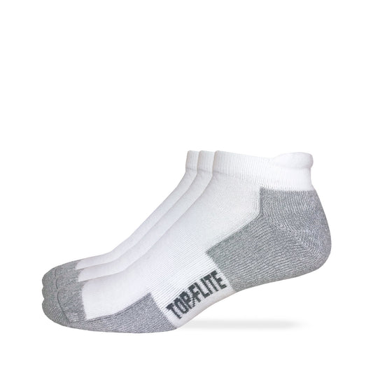 Top Flite Mens Moisture Wicking Seamless Toe Heel Tab Sport Socks 3 Pair Pack
