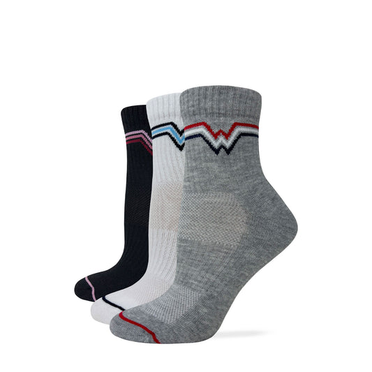 Wrangler Ladies Retro Ultra Dri Cushion Quarter Socks 3 Pair Pack