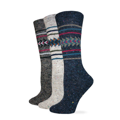 Wise Blend Ladies Aztec Pattern Crew Boot Socks