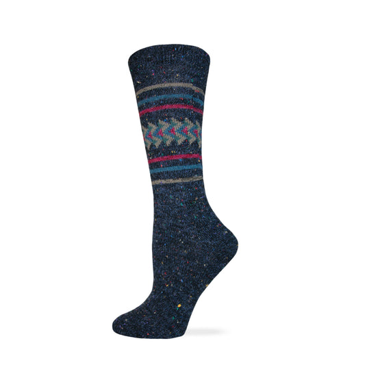 Wise Blend Ladies Aztec Pattern Crew Boot Socks