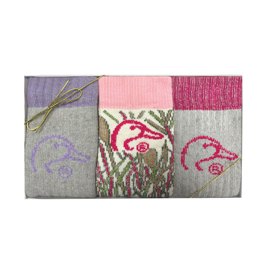 Ducks Unlimited Ladies Merino Wool Blend Camo Boot Socks Gift Box 3 Pair