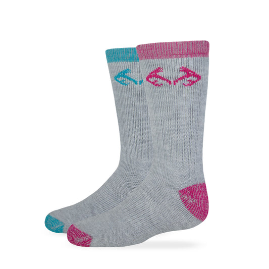 Realtree Youth Boys Girls Merino Wool Blend Boot Socks 2 Pair