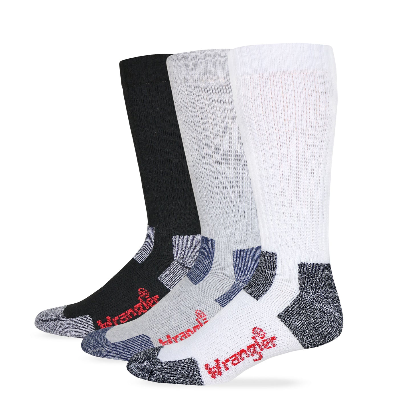 Wrangler Men's Steel Toe Boot Ultra-Dri Work Boot Socks 2 Pair Pack