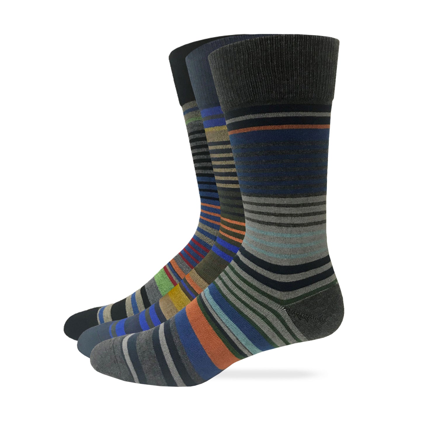 Top Flite Men's Stripe Crew Dress Socks 2 Pair Pack