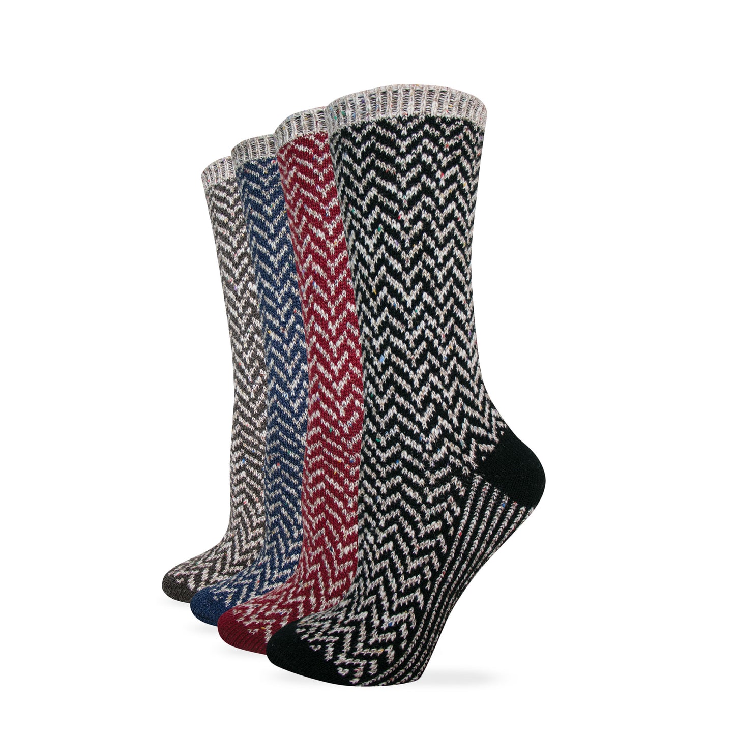 Wise Blend Ladies Chevron Pattern Crew Socks 1 Pair Pack