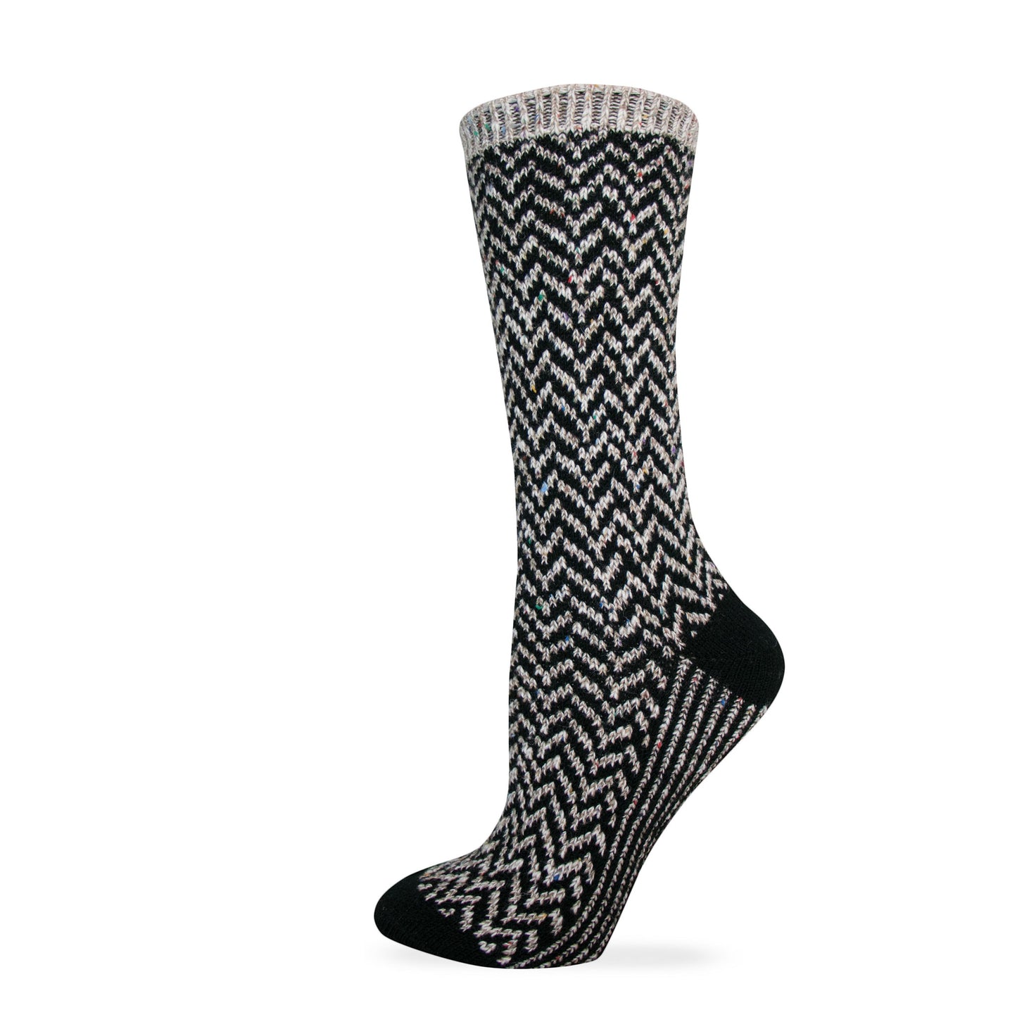 Wise Blend Ladies Chevron Pattern Crew Socks 1 Pair Pack