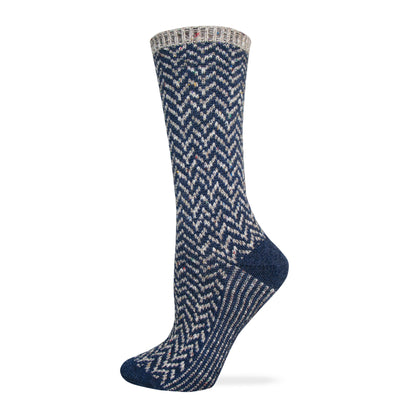Wise Blend Ladies Chevron Pattern Crew Socks 1 Pair Pack