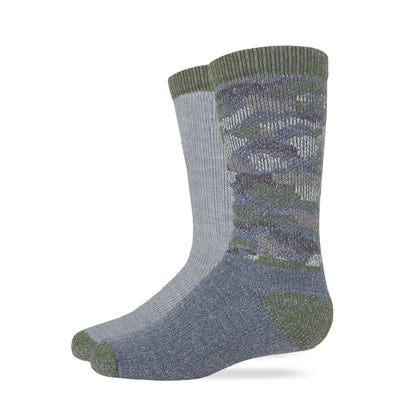 Carolina Ultimate Youth Boys Girls Camo Merino Wool Blend Boot Socks 2 Pair