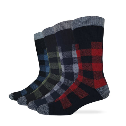 Carolina Ultimate Men's Buffalo Plaid Merino Wool Blend Boot Socks 1 Pair