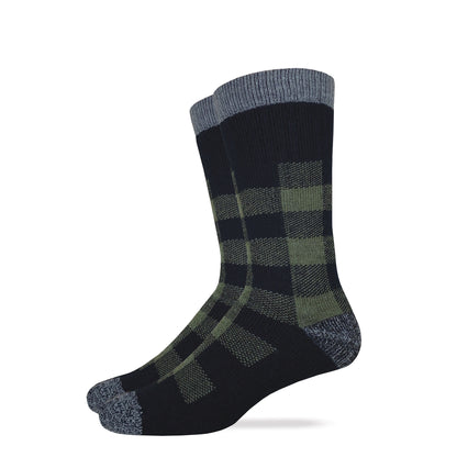 Carolina Ultimate Men's Buffalo Plaid Merino Wool Blend Boot Socks 1 Pair