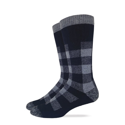 Carolina Ultimate Men's Buffalo Plaid Merino Wool Blend Boot Socks 1 Pair