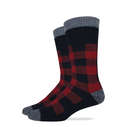 Carolina Ultimate Men's Buffalo Plaid Merino Wool Blend Boot Socks 1 Pair