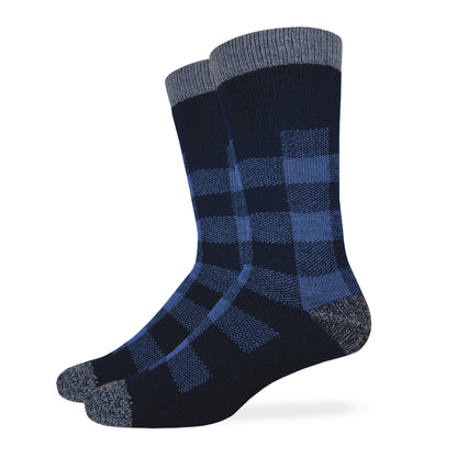 Carolina Ultimate Men's Buffalo Plaid Merino Wool Blend Boot Socks 1 Pair Pack