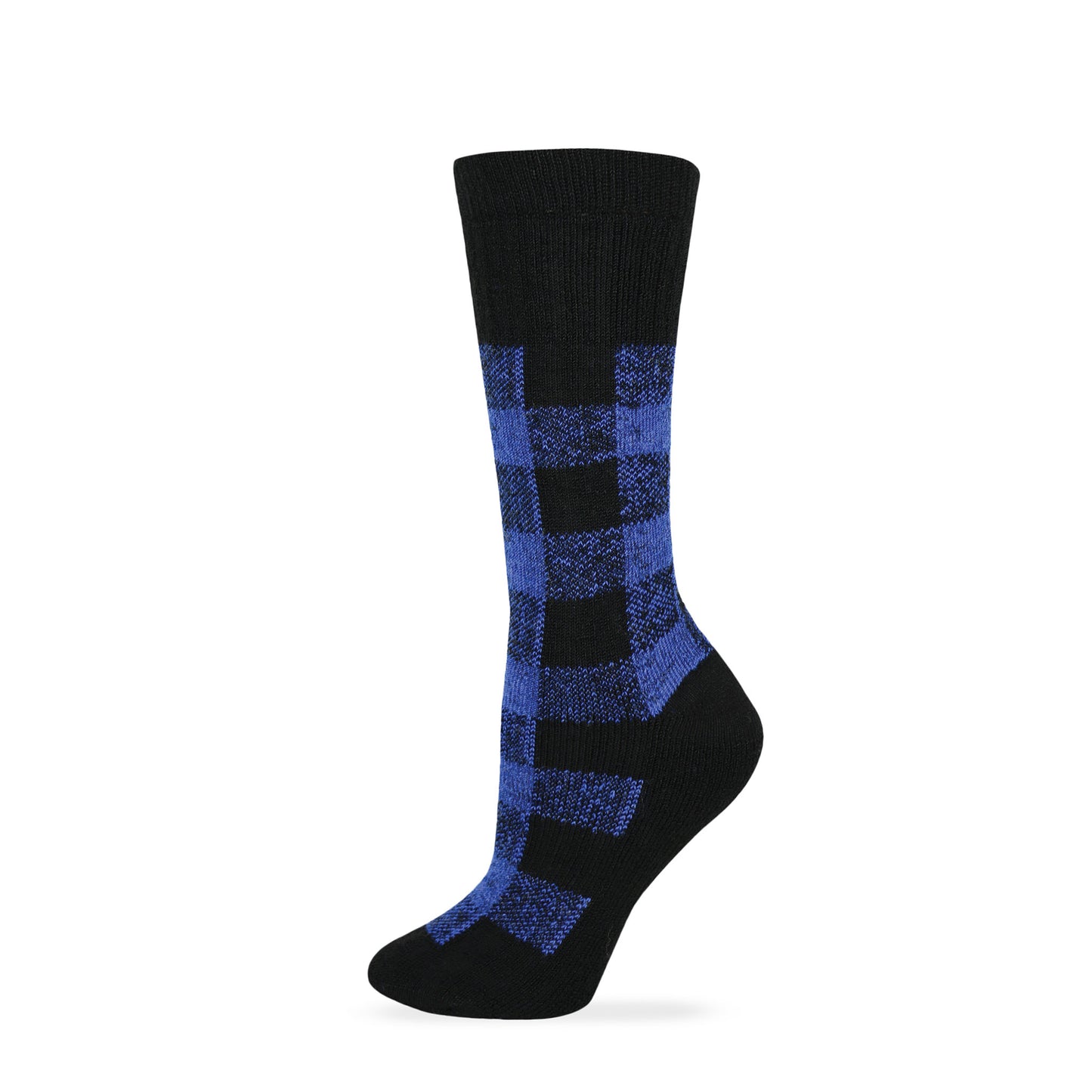 Wise Blend Ladies Merino Wool Blend Plaid Pattern Cushion Socks 1 Pair