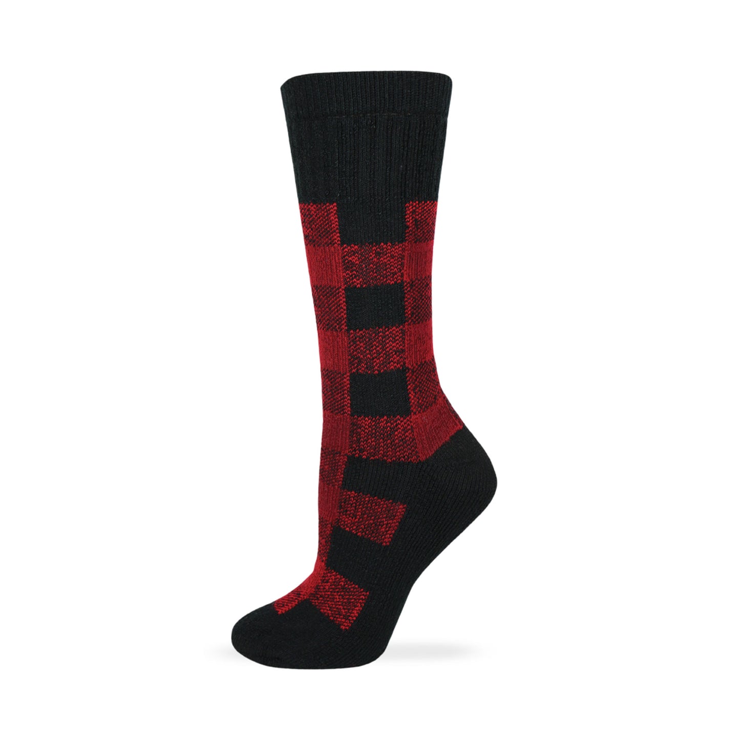 Wise Blend Ladies Merino Wool Blend Plaid Pattern Cushion Socks 1 Pair