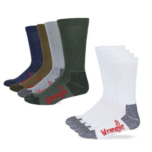 Wrangler Riggs Men's Ultra-Dri Work Boot Socks 4 Pair