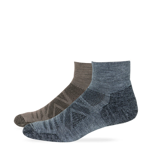 Wise Blend Men's Merino Wool Blend Hiker Quarter Socks 1 Pair Pack