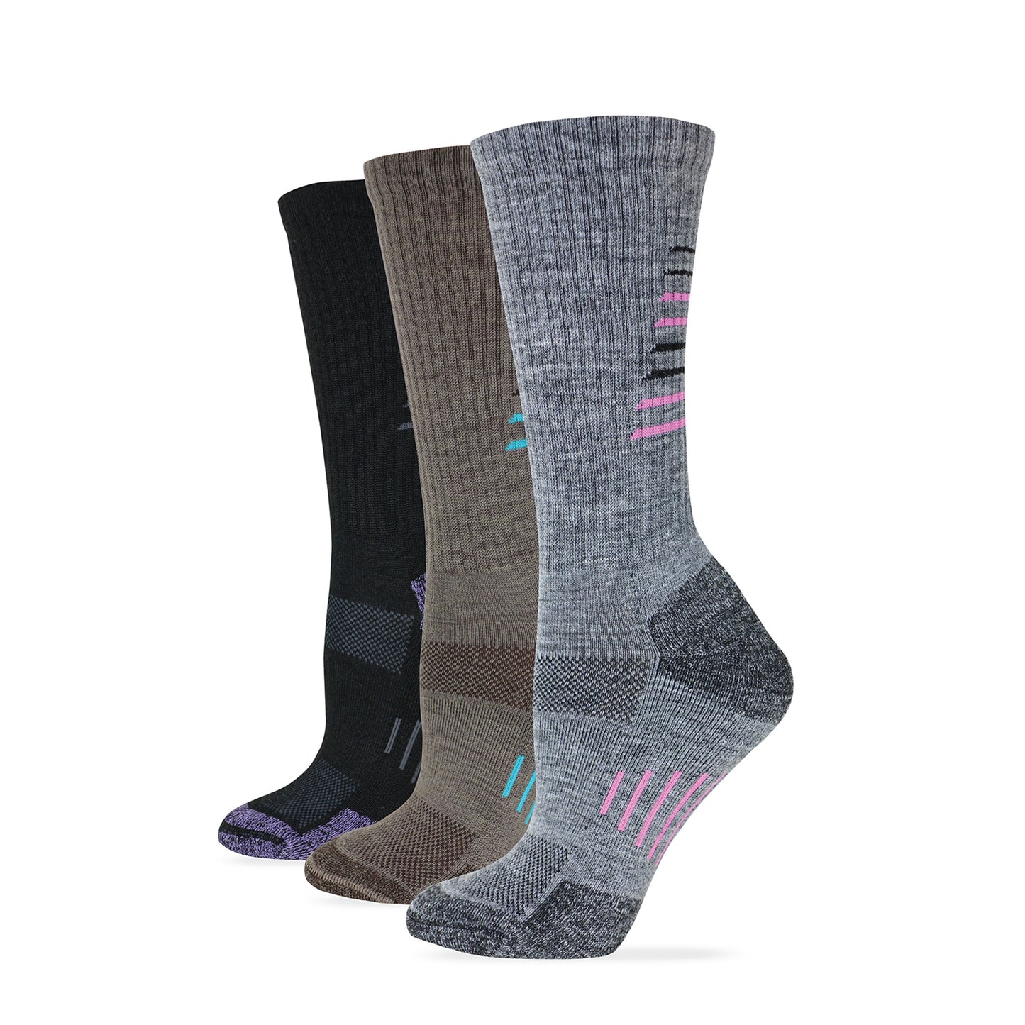 Wise Blend Ladies Merino Wool Blend Hiker Crew Socks 1 Pair Pack