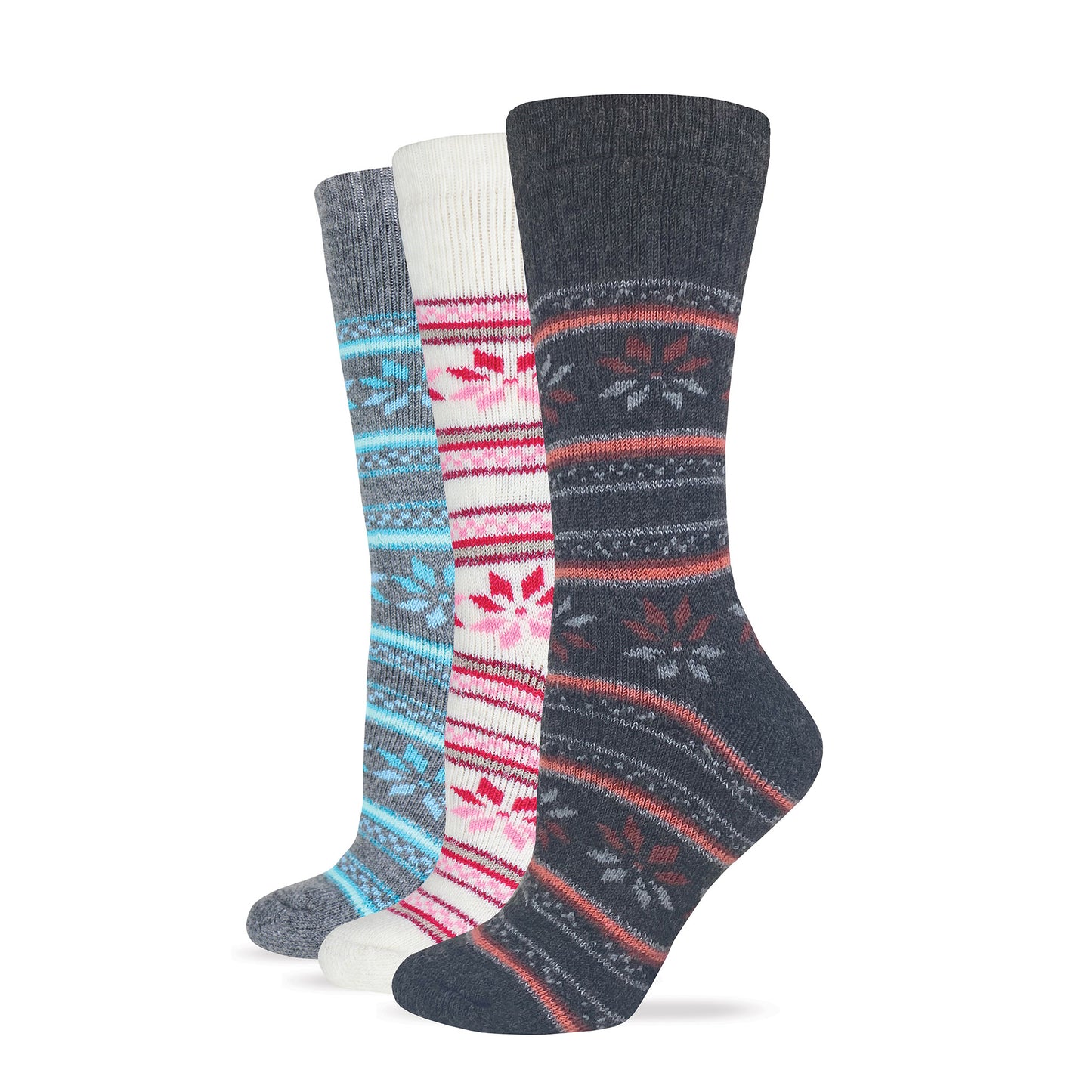 Wise Blend Ladies Merino Wool Blend Floral Frost Socks 1 Pair