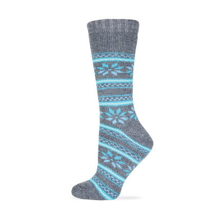Wise Blend Ladies Merino Wool Blend Floral Frost Socks 1 Pair