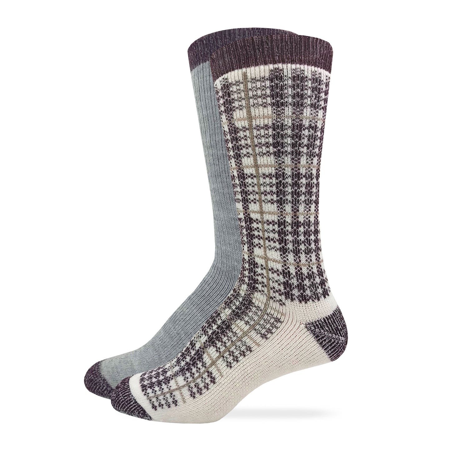 Carolina Ultimate Ladies Merino Wool Blend Plaid Pattern Socks 2 Pair Pack
