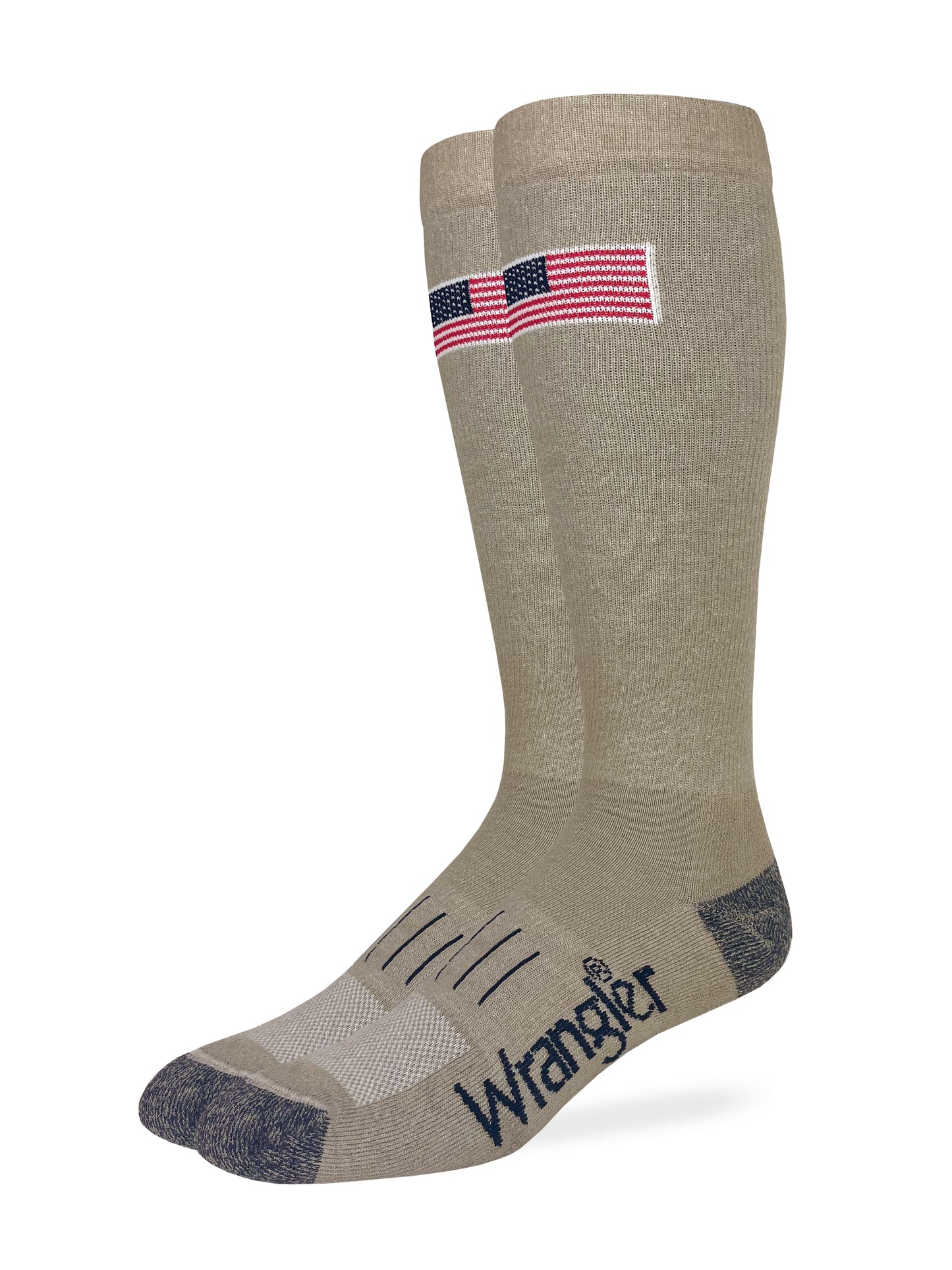 Wrangler Mens American Flag Everyday Western Tall Boot Socks 2 Pair
