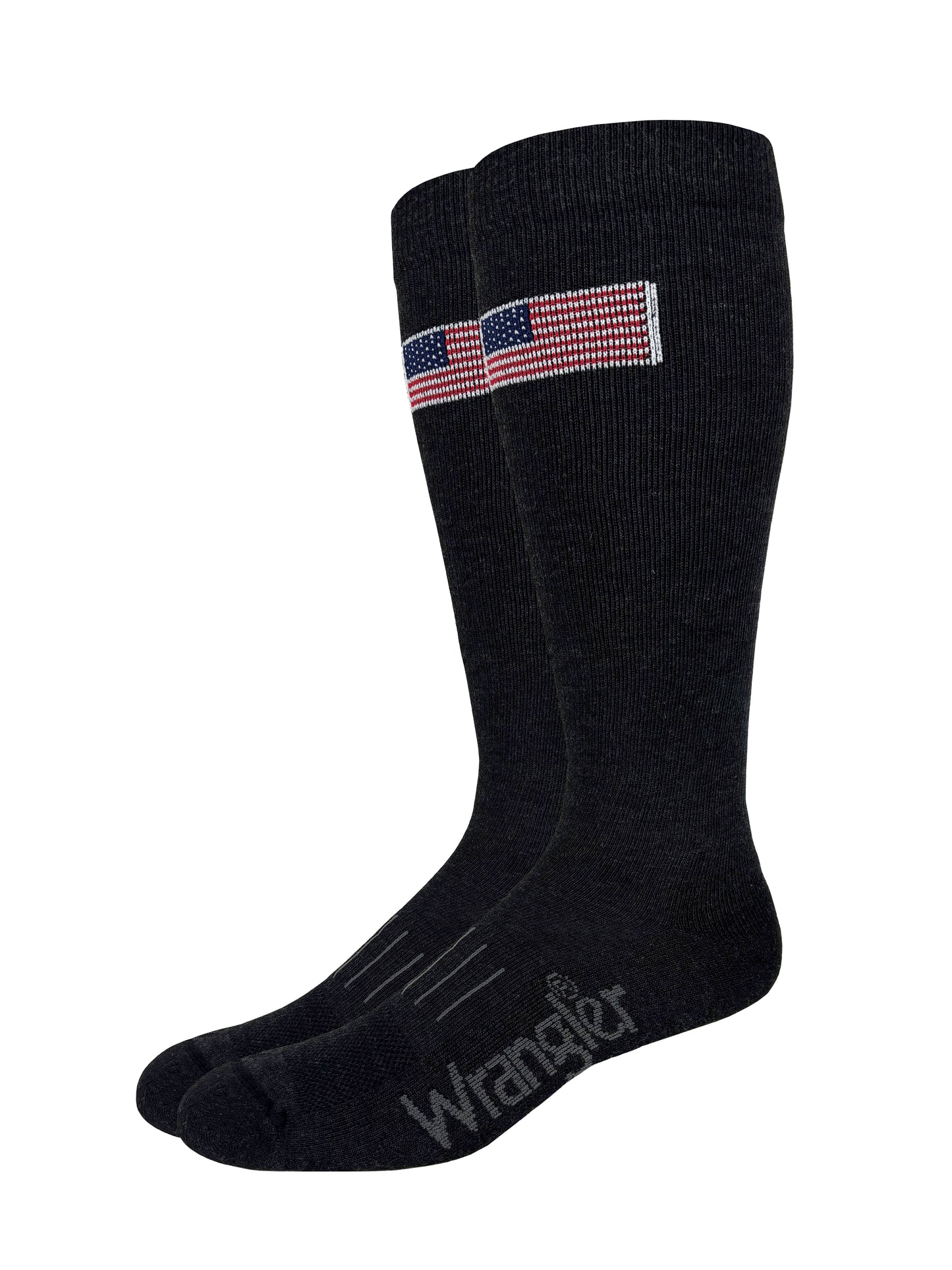 Wrangler Mens American Flag Everyday Western Tall Boot Socks 2 Pair