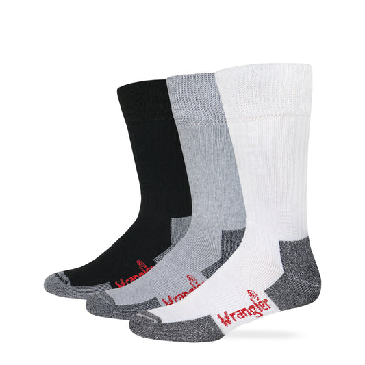 Wrangler Mens Ultra Dri Non Binding Stretch Top Crew Work Boot Socks 2 Pair Pack